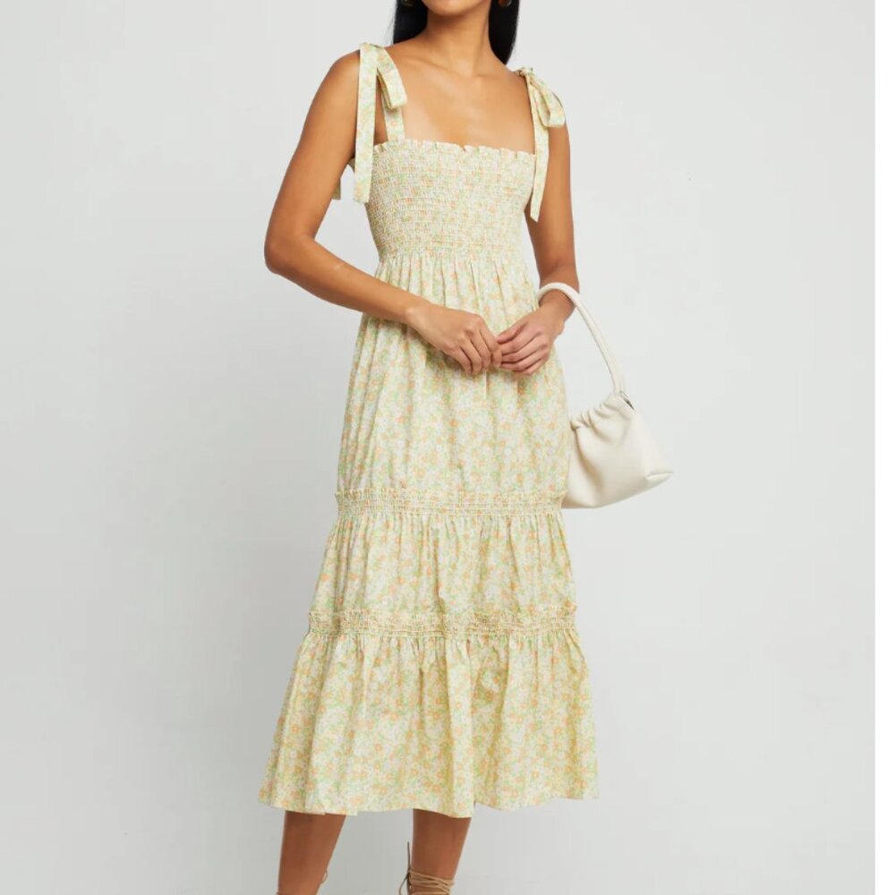 O.P. T. Cara Tiered Floral Sun Dress, M
